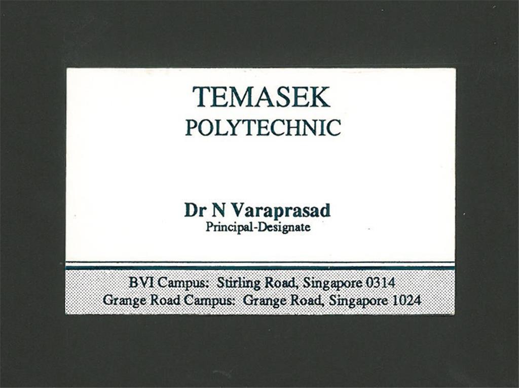 Temasek Polytechnic staff name card