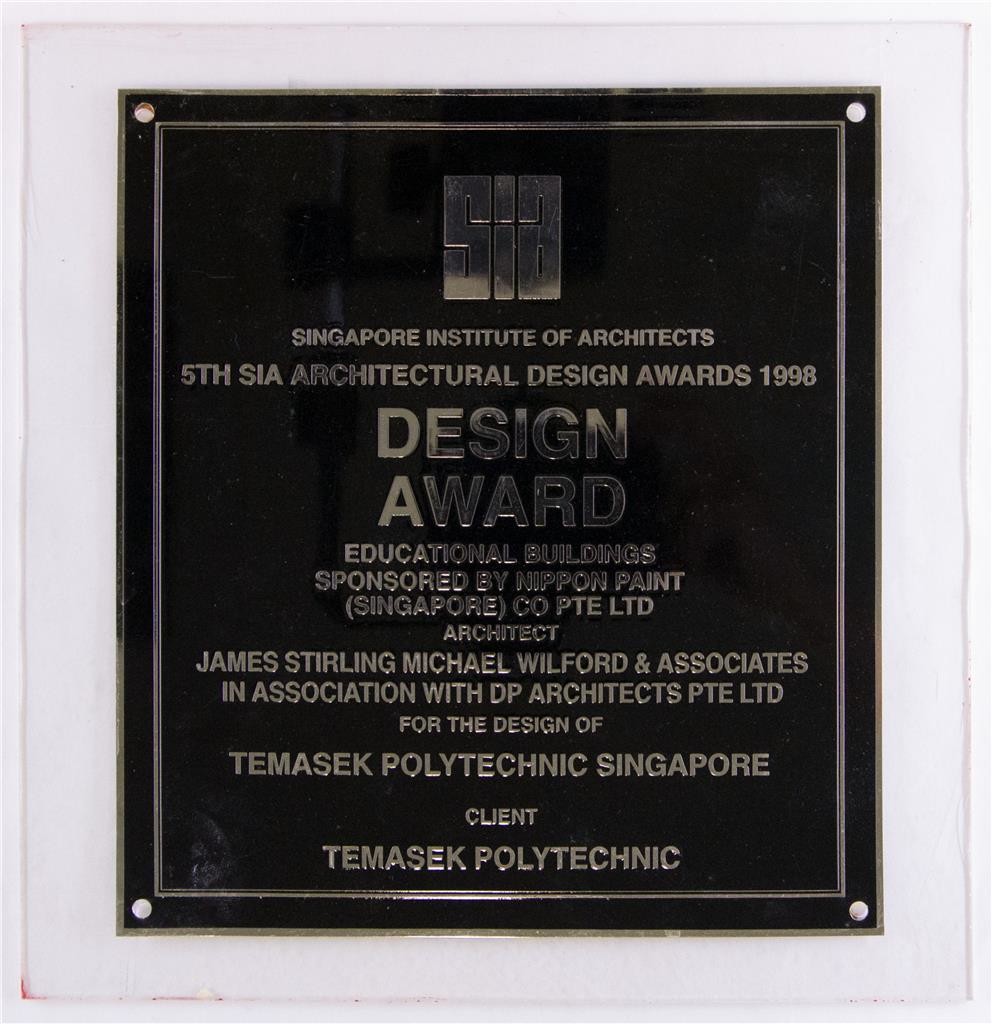 Singapore Institute of Architects 5th SIA Architectural Design Awards 1998 : framed metal plate