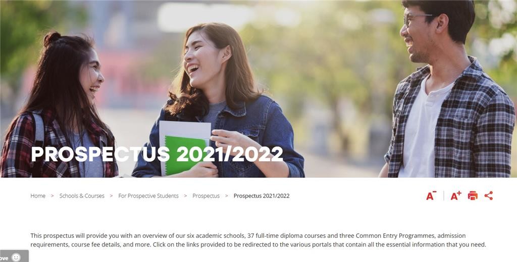 Prospectus. Temasek Polytechnic. 2021/2022