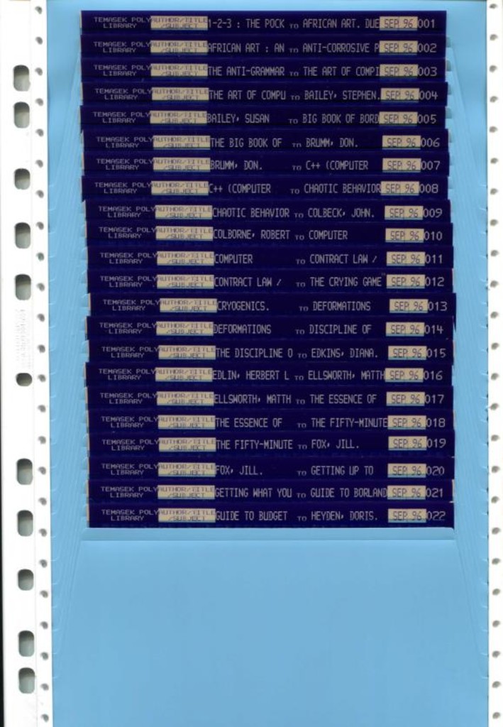 Library Catalogue in microfiche