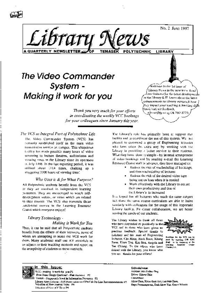 Library News. No. 2. June 1997