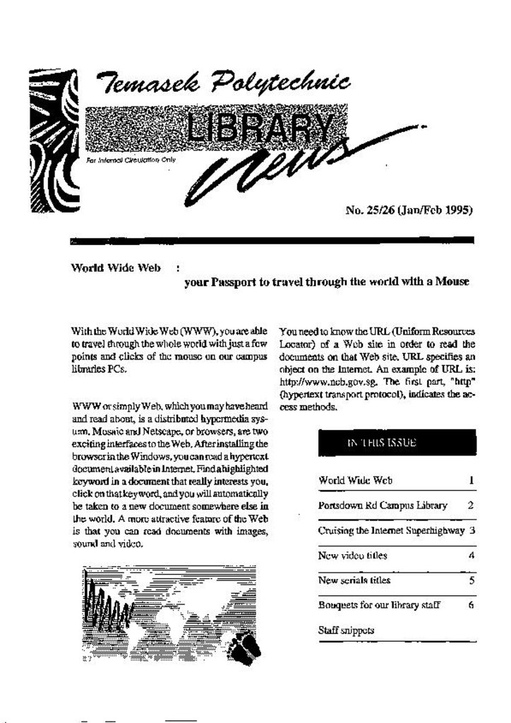Library News. No. 25/26. Jan/Feb. 1995