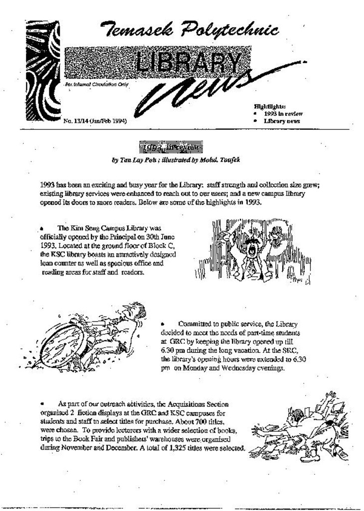 Library News. No. 13/14. Jan/Feb. 1994