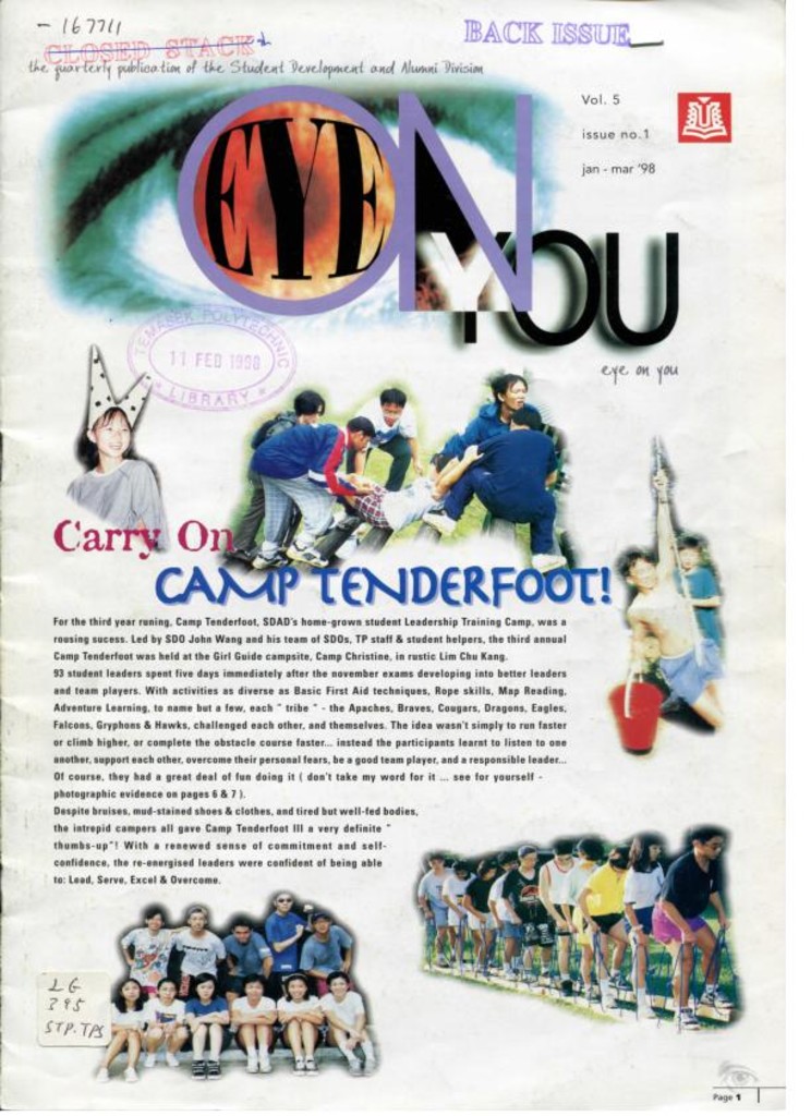 Eye on you. Vol. 5. No. 1. Jan.-Mar. 1998