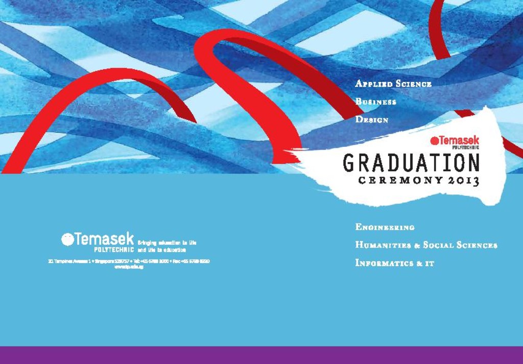 Graduation ceremony 2013. School of Engineering : programme booklet