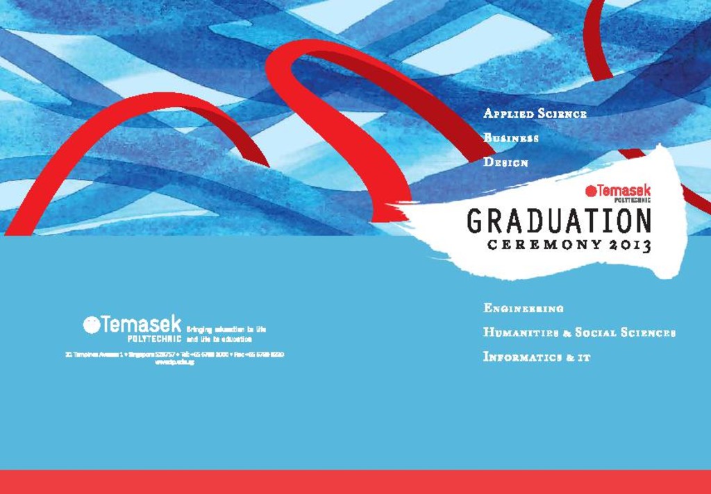 Graduation ceremony 2013. School of Business and School of Humanities & Social Sciences : programme booklet