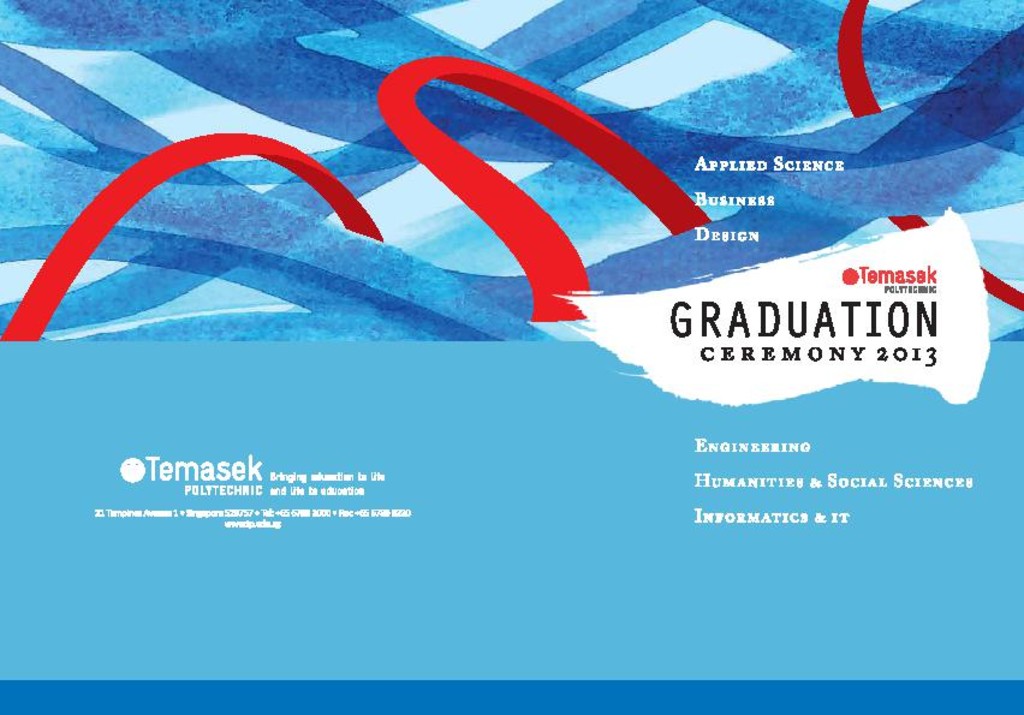 Graduation ceremony 2013. School of Informatics & IT : programme booklet