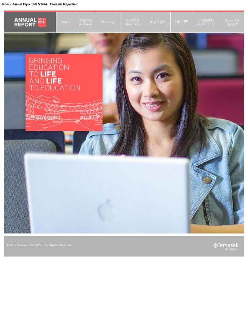 Annual Report. Temasek Polytechnic. 2013/2014.