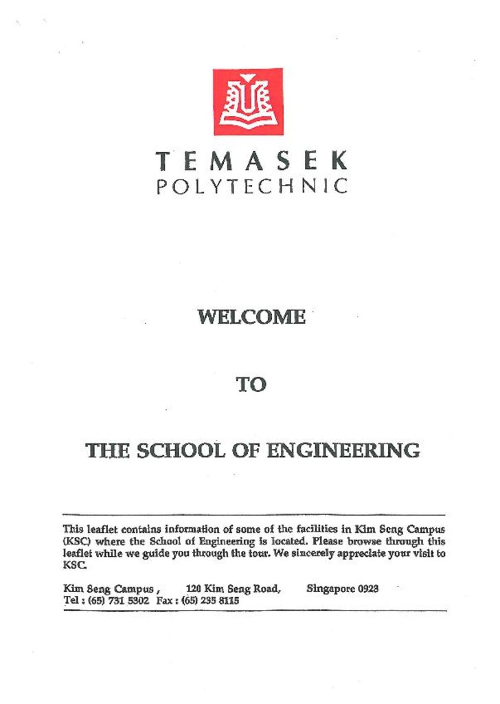 Welcome to the School of Engineering : tour handout
