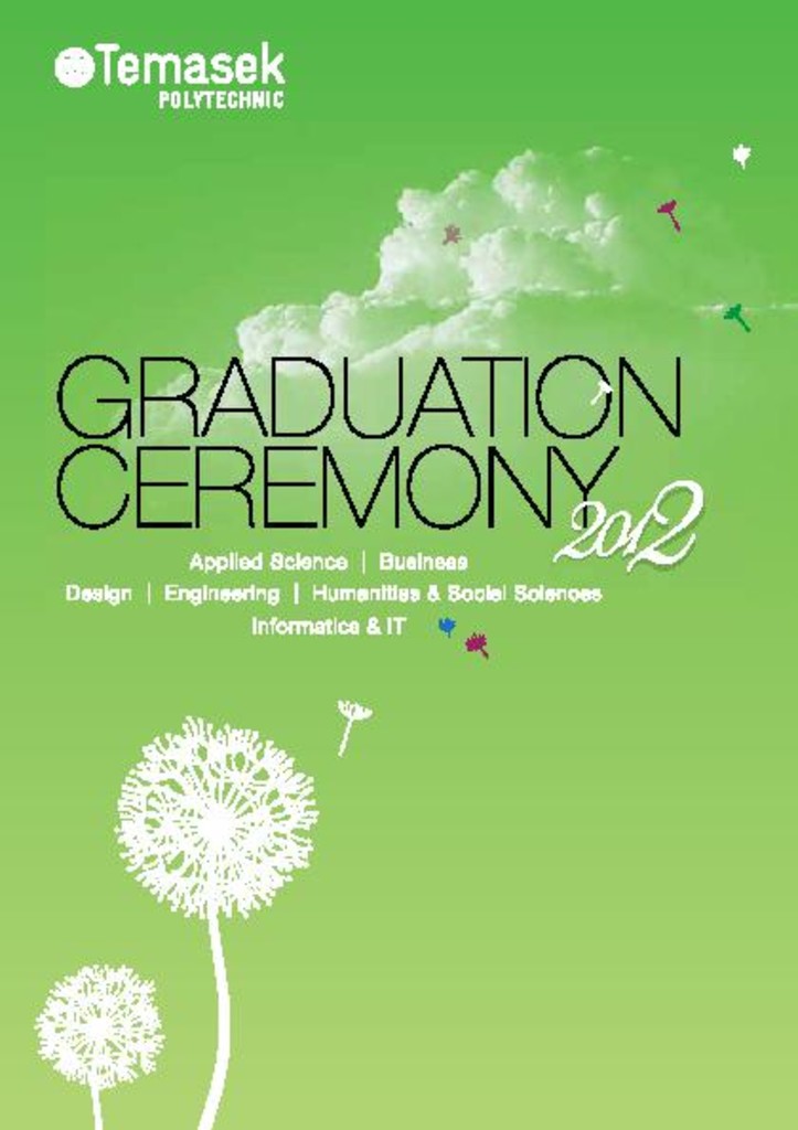 Graduation ceremony 2012. School of Applied Science and School of Humanities & Social Sciences : programme booklet