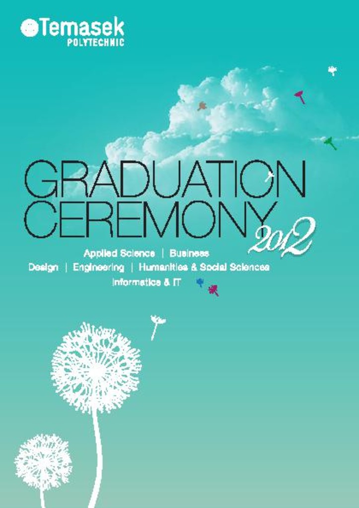 Graduation ceremony 2012. School of Design : programme booklet