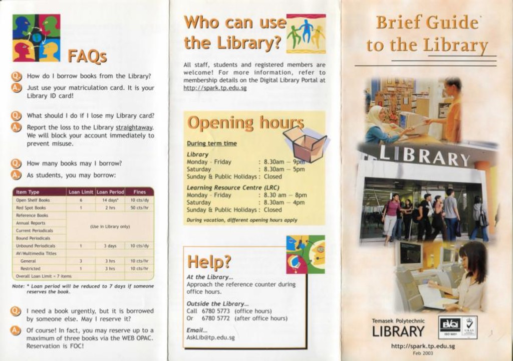 Brief guide to the Library : brochure