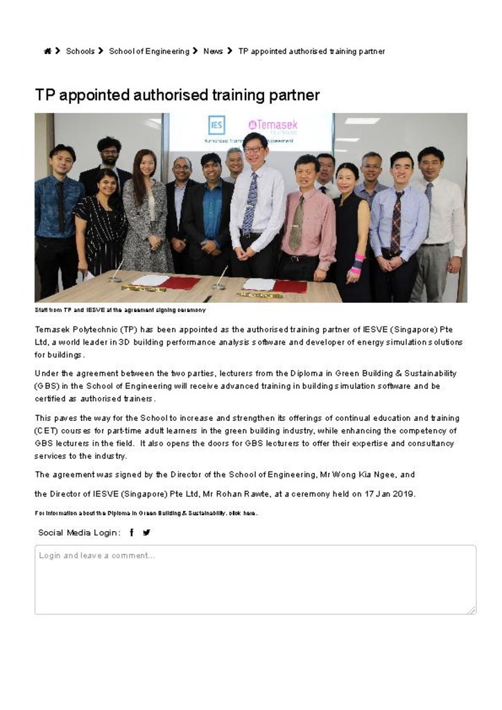 TP news. 19 Mar. 2019. TP appointed authorised training partner