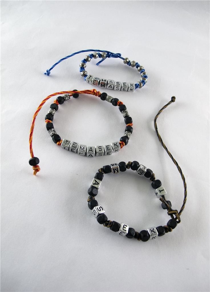 Bracelets with alphabet beads