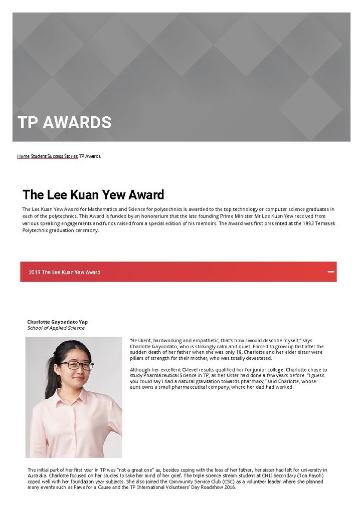 The Lee Kuan Yew Award 2019
