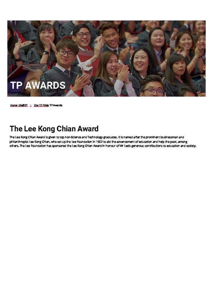 The Lee Kong Chian Award 2019