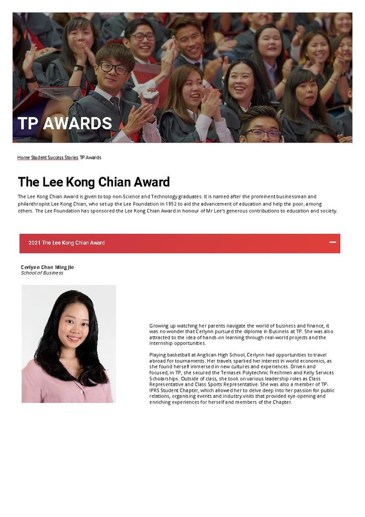 The Lee Kong Chian Award 2021