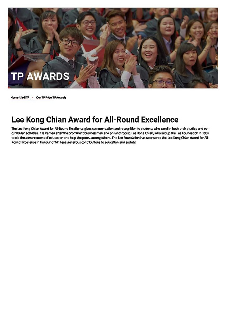 Lee Kong Chian Award for All-Round Excellence 2012