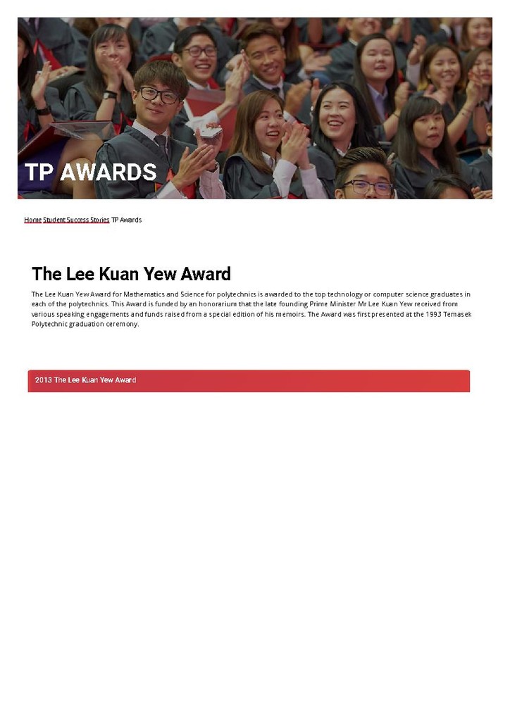 The Lee Kuan Yew Award 2013