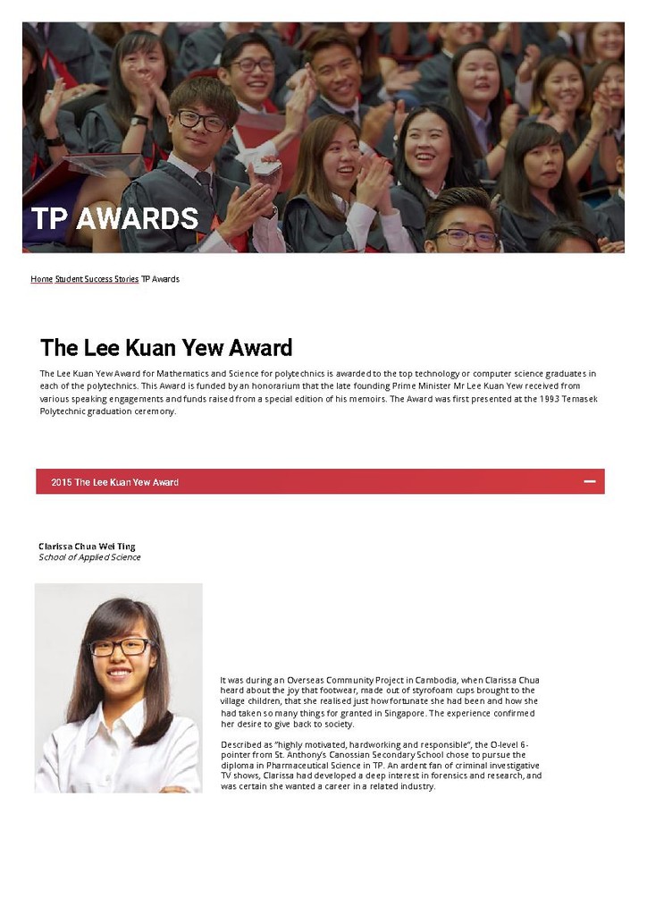 The Lee Kuan Yew Award 2015