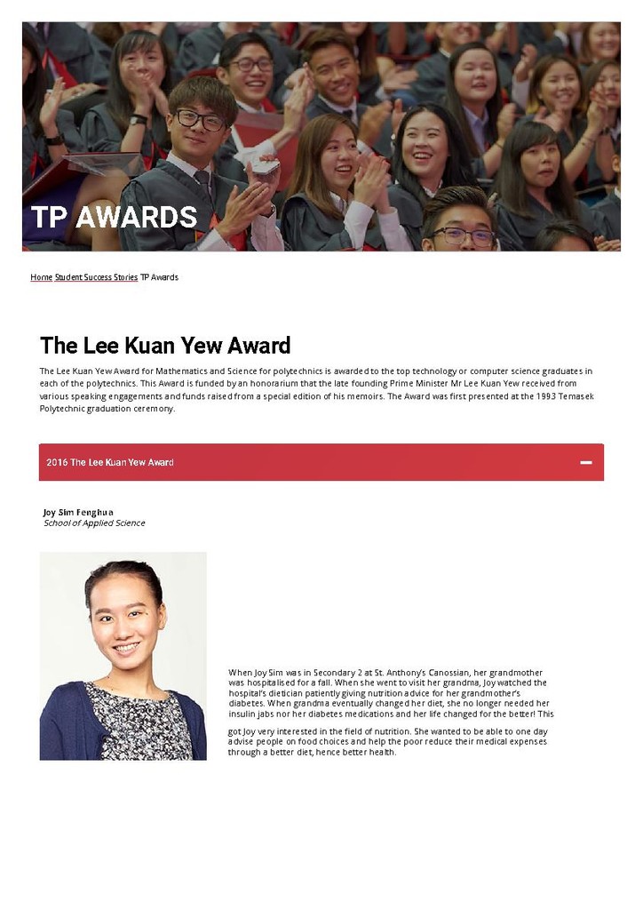 The Lee Kuan Yew Award 2016