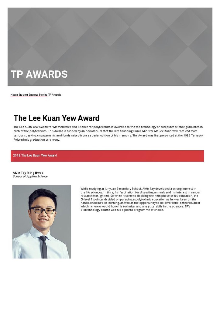 The Lee Kuan Yew Award 2018