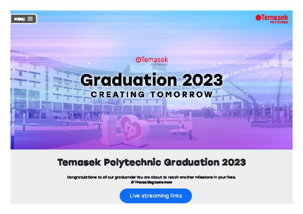 Temasek Polytechnic <em>Graduation</em> 2023 : Creating tomorrow