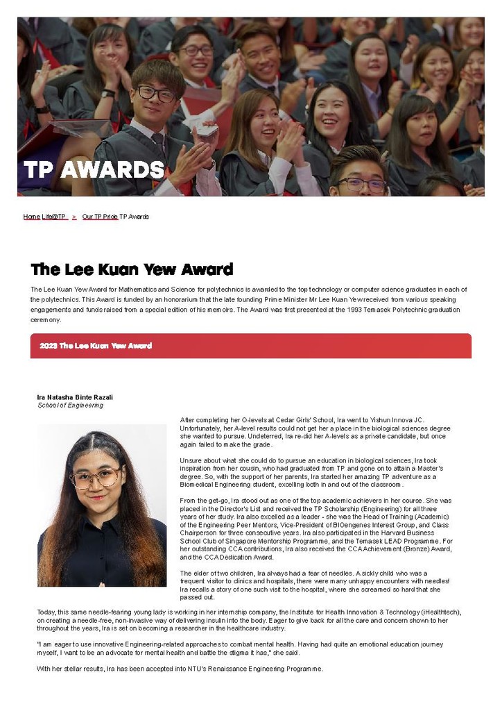 The Lee Kuan Yew Award 2023