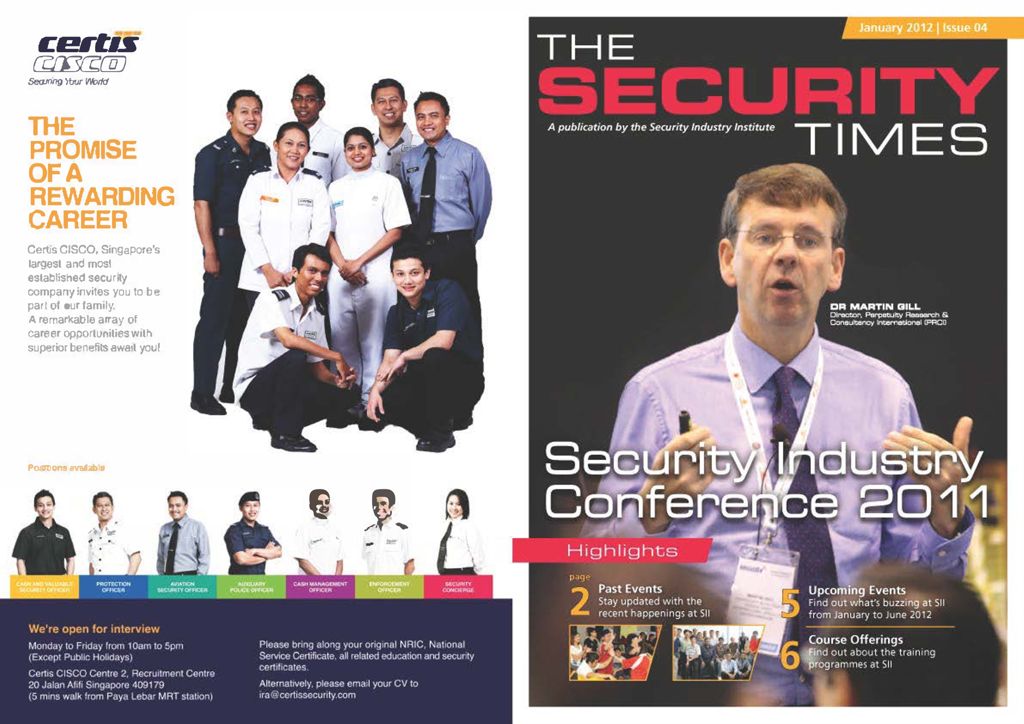 The Security Times : a publication by the Security Industry Institute. Jan. 2012. Issue 04