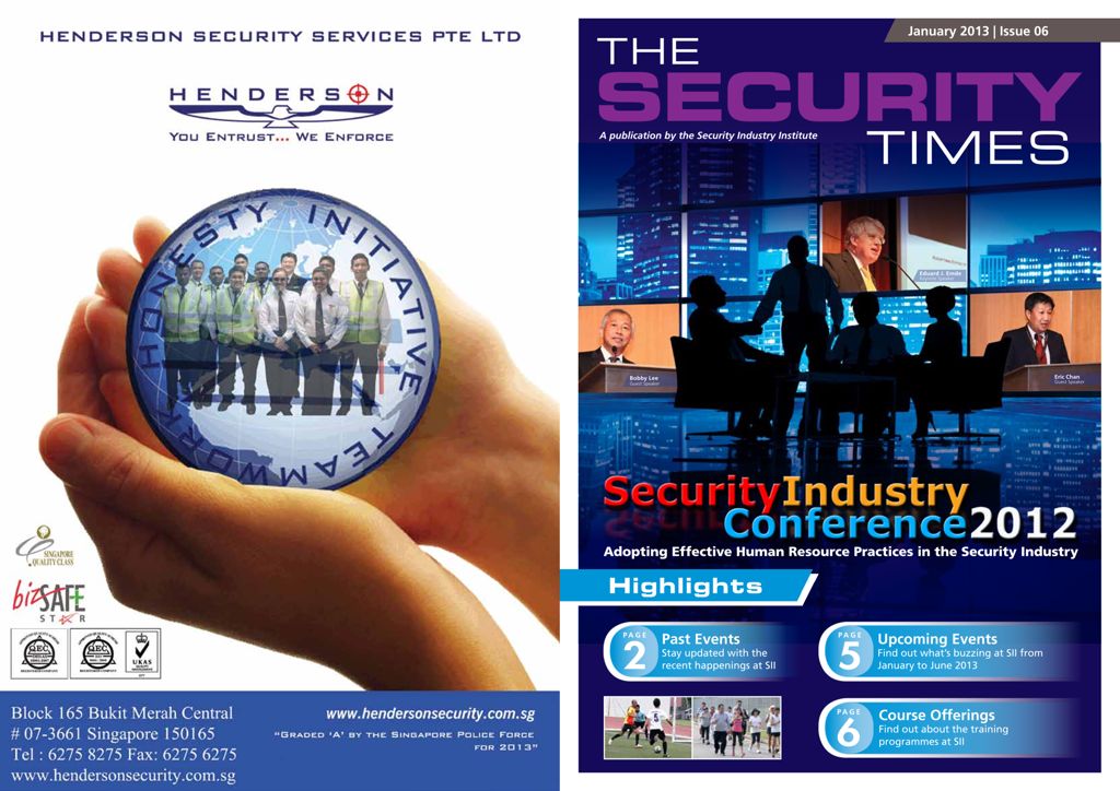 The Security Times : a publication by the Security Industry Institute. Jan. 2013. Issue 06